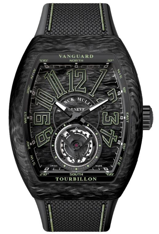 Best FRANCK MULLER Vanguard Gravity Krypton Carbon Tourbillon V 45 T KRYTPON CARBON NR (VE) (CAR LUM NR VE) Replica Watch